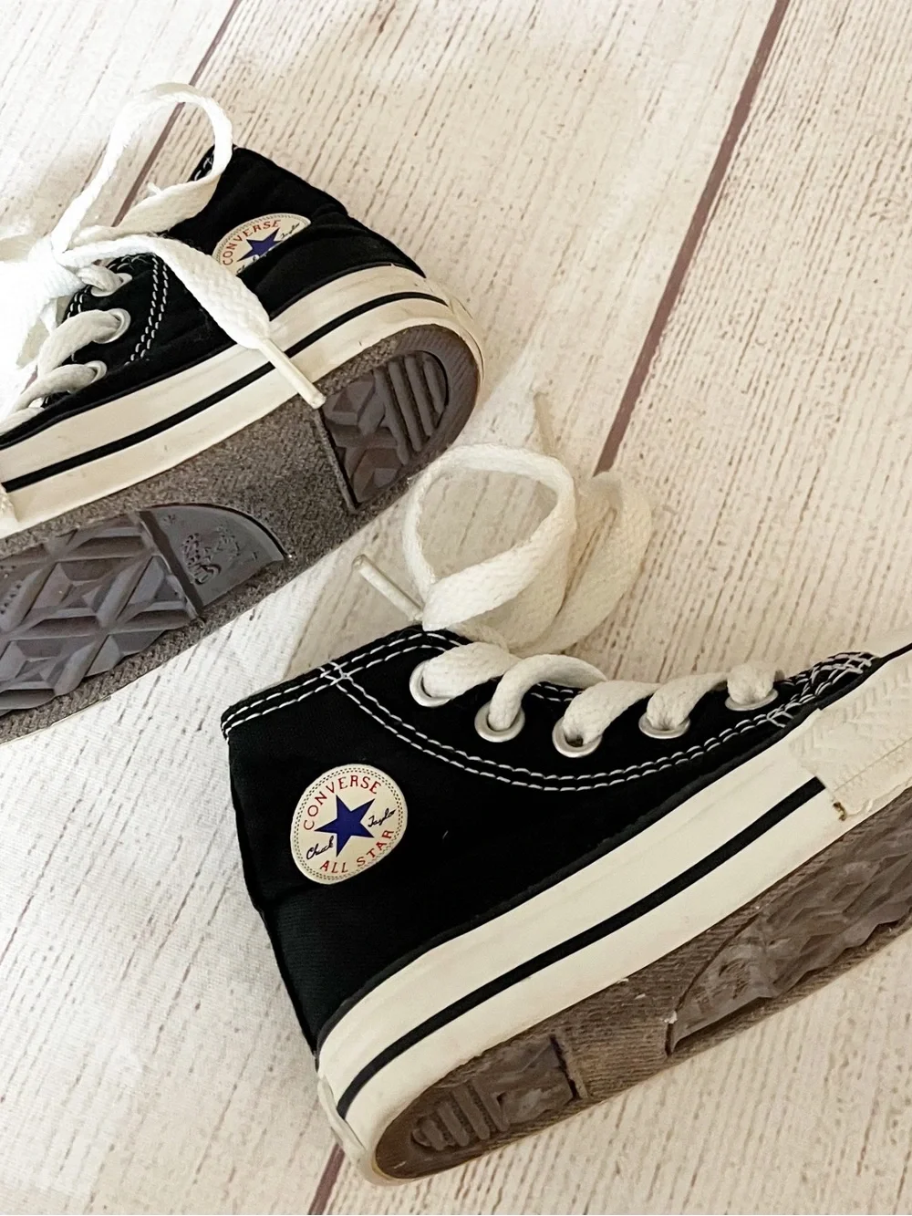 Converse black high top baby sneakers